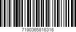 Código de barras (EAN, GTIN, SKU, ISBN): '7190365816316'