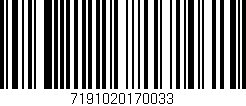 Código de barras (EAN, GTIN, SKU, ISBN): '7191020170033'