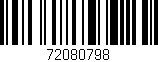 Código de barras (EAN, GTIN, SKU, ISBN): '72080798'