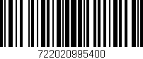 Código de barras (EAN, GTIN, SKU, ISBN): '722020995400'