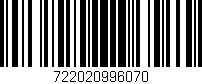 Código de barras (EAN, GTIN, SKU, ISBN): '722020996070'