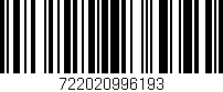 Código de barras (EAN, GTIN, SKU, ISBN): '722020996193'