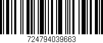 Código de barras (EAN, GTIN, SKU, ISBN): '724794039663'