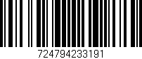 Código de barras (EAN, GTIN, SKU, ISBN): '724794233191'