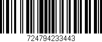 Código de barras (EAN, GTIN, SKU, ISBN): '724794233443'