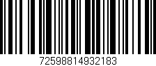 Código de barras (EAN, GTIN, SKU, ISBN): '72598814932183'