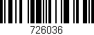 Código de barras (EAN, GTIN, SKU, ISBN): '726036'