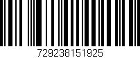 Código de barras (EAN, GTIN, SKU, ISBN): '729238151925'