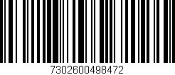 Código de barras (EAN, GTIN, SKU, ISBN): '7302600498472'
