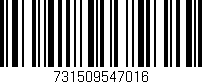 Código de barras (EAN, GTIN, SKU, ISBN): '731509547016'