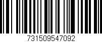 Código de barras (EAN, GTIN, SKU, ISBN): '731509547092'