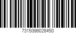 Código de barras (EAN, GTIN, SKU, ISBN): '7315096028450'