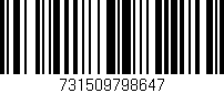 Código de barras (EAN, GTIN, SKU, ISBN): '731509798647'