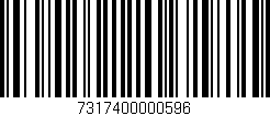Código de barras (EAN, GTIN, SKU, ISBN): '7317400000596'