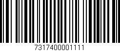 Código de barras (EAN, GTIN, SKU, ISBN): '7317400001111'