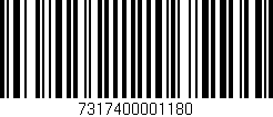 Código de barras (EAN, GTIN, SKU, ISBN): '7317400001180'