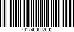 Código de barras (EAN, GTIN, SKU, ISBN): '7317400002002'