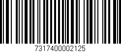 Código de barras (EAN, GTIN, SKU, ISBN): '7317400002125'