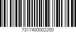 Código de barras (EAN, GTIN, SKU, ISBN): '7317400002200'