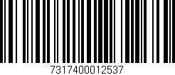 Código de barras (EAN, GTIN, SKU, ISBN): '7317400012537'