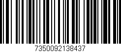 Código de barras (EAN, GTIN, SKU, ISBN): '7350092138437'