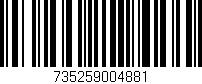 Código de barras (EAN, GTIN, SKU, ISBN): '735259004881'