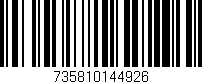 Código de barras (EAN, GTIN, SKU, ISBN): '735810144926'