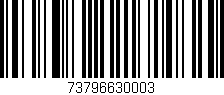 Código de barras (EAN, GTIN, SKU, ISBN): '73796630003'