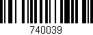Código de barras (EAN, GTIN, SKU, ISBN): '740039'