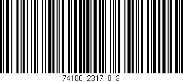 Código de barras (EAN, GTIN, SKU, ISBN): '74100_2317_0_3'