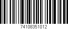Código de barras (EAN, GTIN, SKU, ISBN): '74108351012'