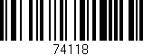 Código de barras (EAN, GTIN, SKU, ISBN): '74118'