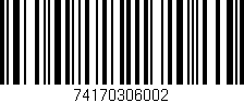 Código de barras (EAN, GTIN, SKU, ISBN): '74170306002'