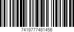 Código de barras (EAN, GTIN, SKU, ISBN): '7419777481456'
