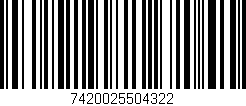 Código de barras (EAN, GTIN, SKU, ISBN): '7420025504322'
