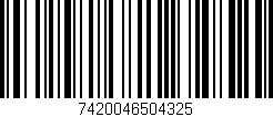 Código de barras (EAN, GTIN, SKU, ISBN): '7420046504325'