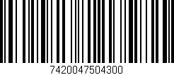Código de barras (EAN, GTIN, SKU, ISBN): '7420047504300'