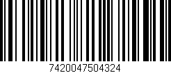 Código de barras (EAN, GTIN, SKU, ISBN): '7420047504324'
