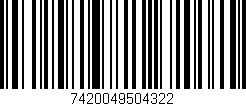 Código de barras (EAN, GTIN, SKU, ISBN): '7420049504322'