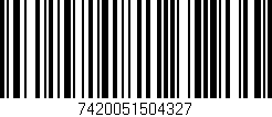 Código de barras (EAN, GTIN, SKU, ISBN): '7420051504327'
