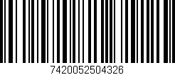 Código de barras (EAN, GTIN, SKU, ISBN): '7420052504326'
