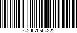 Código de barras (EAN, GTIN, SKU, ISBN): '7420070504322'