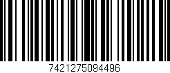Código de barras (EAN, GTIN, SKU, ISBN): '7421275094496'