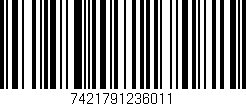 Código de barras (EAN, GTIN, SKU, ISBN): '7421791236011'