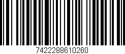 Código de barras (EAN, GTIN, SKU, ISBN): '7422288610260'