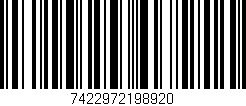 Código de barras (EAN, GTIN, SKU, ISBN): '7422972198920'