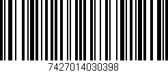 Código de barras (EAN, GTIN, SKU, ISBN): '7427014030398'