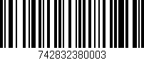 Código de barras (EAN, GTIN, SKU, ISBN): '742832380003'