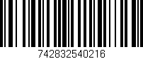 Código de barras (EAN, GTIN, SKU, ISBN): '742832540216'