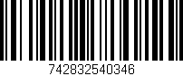 Código de barras (EAN, GTIN, SKU, ISBN): '742832540346'